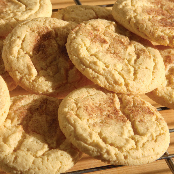 Made with plenty of butter, our snickerdoodles are as fun to eat as the are to pronounce! This soft blonde cookie is rolled in cinnamon sugar to make a delicious combination.
Each cookie is approximately 3 in diameter.