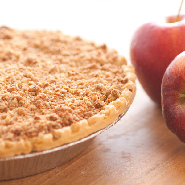 Liberally blended with cinnamon, sweet apples are cooked into a simple but delicious filling then baked in our homemade pie crusts. No artificial flavorings and colorings are used. Generously topped with crumbs for the "Dutch" flair. Pies will arrive pre-baked and frozen in an insulated shipping cooler. Simply thaw in the oven and your home will be filled with the sweet scent of our Amish bakery. Instructions are included. Baked and shipped from Ohio's Amish Country.
Available as a 9 inch pie. We do not u