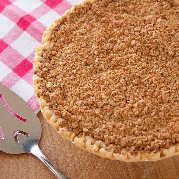 Just the right blend of sweet and tangy, our cherry pie is made with tart, ripe sour cherries. No artificial flavorings and colorings are used. Generously topped with crumbs for the "Dutch" flair. Pies will arrive pre-baked and frozen in an insulated shipping cooler. Simply thaw in the oven and your home will be filled with the sweet scent of our Amish bakery. Instructions are included. Baked and shipped from Ohio's Amish Country.
Available as a 9 inch pie. We do not use high-fructose corn syrup to make o