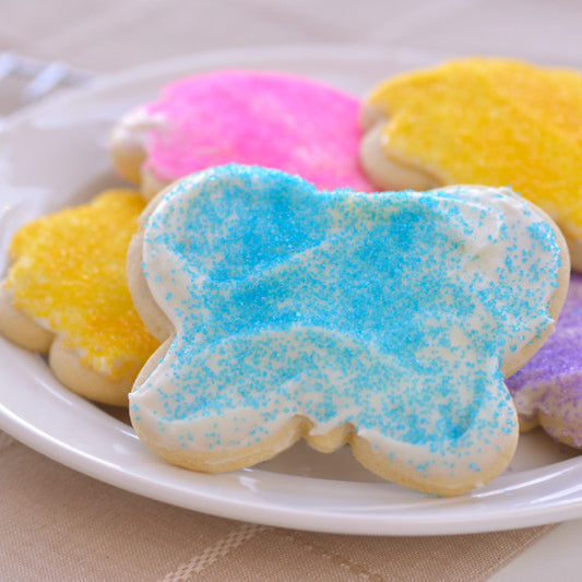 Our Der Dutchman cut-out cookies are soft, sweet and made from scratch. Our cut out sugar cookies are decorated with colorful sugar sprinkles topping a delicious cream cheese icing. Baked and shipped the same day, these buttery cookies will make you the most popular person in your house or office. Order plenty to share -  they disappear quickly!

Homemade in Ohio's Amish Country.