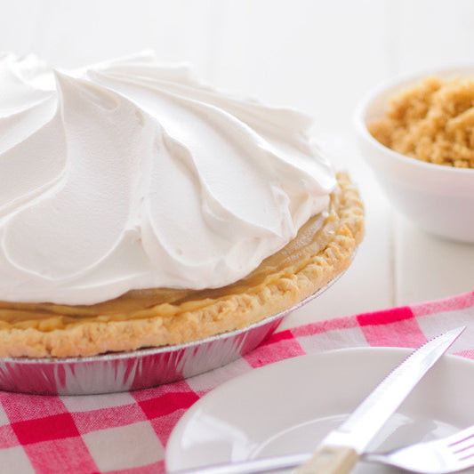 An old fashioned pie, our butterscotch pie has the the sweet rich taste of brown sugar cooked slowly in a luxurious custard filling. We carefully measure and package each ingredient to make your pie just like the ones we serve in our Der Dutchman Restaurants. No baking is required! Assemble in minutes, according to our included instructions. Prepared and shipped from Ohio's Amish Country. 

Contents of the kit:
One 9 inch baked pie crust
Cooked butterscotch filling
Whipped cream