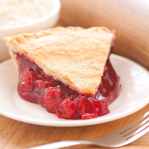 Just the right blend of sweet and tangy, our cherry pie is made with tart, ripe sour cherries. No artificial flavorings and colorings are used. Our double-crusted fruit pies are lightly brushed with butter and sprinkled with sugar to brown the crust. Pies will arrive pre-baked and frozen in an insulated shipping cooler. Simply thaw in the oven and your home will be filled with the sweet scent of our Amish bakery. Instructions are included. Baked and shipped from Ohio's Amish County. 

We do not use high-fru